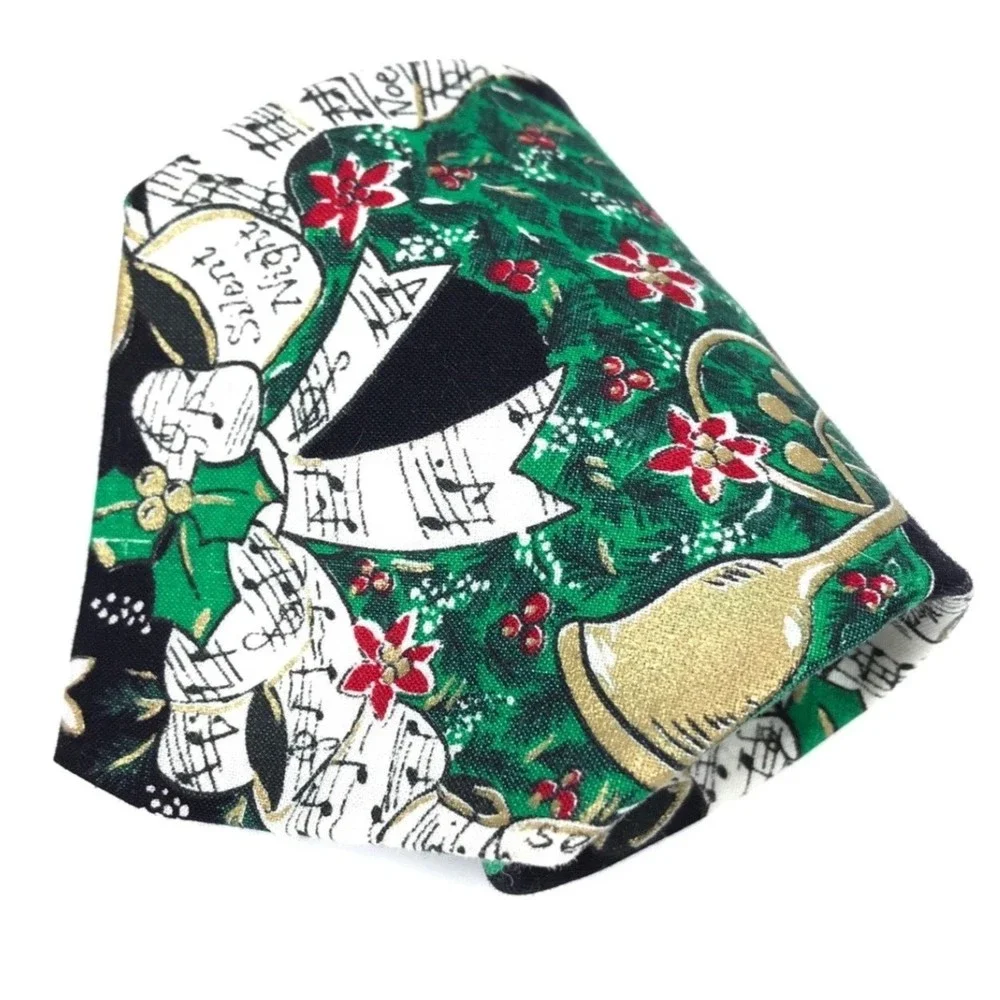 Camden Court Wreath Floral Music Christmas Holiday Festive Men's Cotton Necktie
